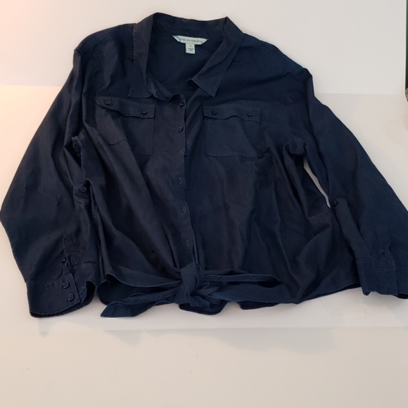 Jones New York Jeans button up denim/cotton top - Picture 1 of 6